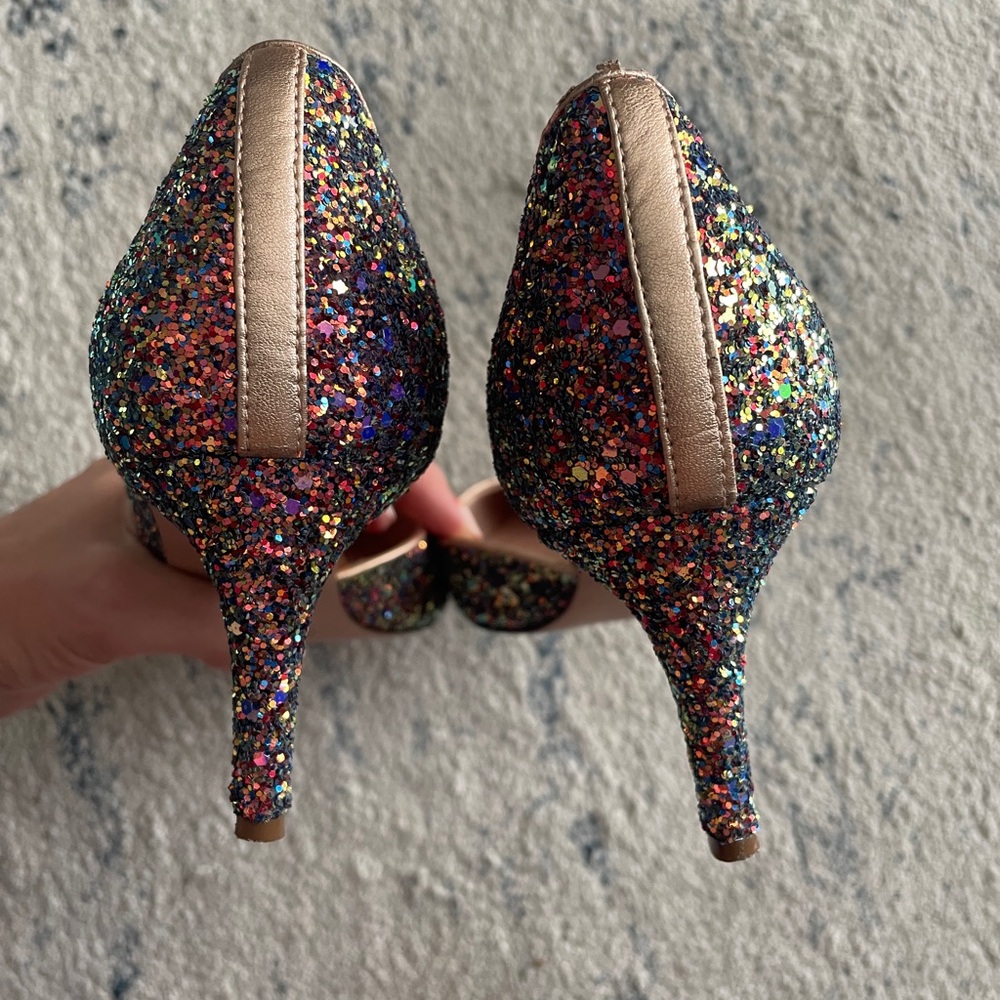 J.Crew Size 9 Glitter Multicolor Colette D’Orsay Heels - Picture 4 of 5